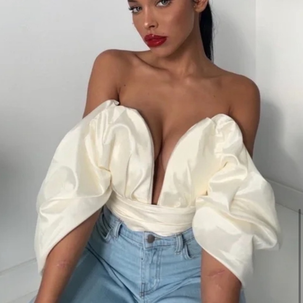 House of CB Ivory Off-Shoulder Blouse